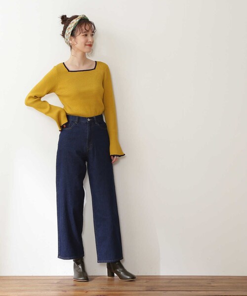 N.（N. Natural Beauty Basic）（エヌエヌナチュラルビューティーベーシック）の「【追加生産】◆スクエアネックフレアスリーブリブニット（ニット/セーター・レディース・ナチュラル/マスタード/ネイビー/ブルー/ベージュ・MEDIUM）」の16枚目の写真