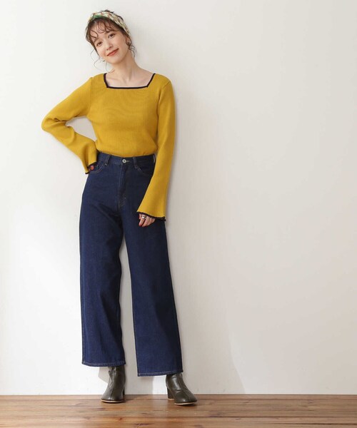 N.（N. Natural Beauty Basic）（エヌエヌナチュラルビューティーベーシック）の「【追加生産】◆スクエアネックフレアスリーブリブニット（ニット/セーター・レディース・ナチュラル/マスタード/ネイビー/ブルー/ベージュ・MEDIUM）」の15枚目の写真