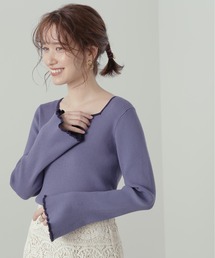 N.（N. Natural Beauty Basic） | 【追加生産】◆スクエアネックフレアスリーブリブニット(ニット/セーター)