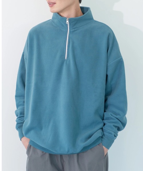 koe（コエ）の「マイクロフリースハーフZIPプルオーバー（Tシャツ/カットソー・レディース・チャコールグレー/ブラック/ブルー/ピンク系その他2・M）」の3枚目の写真