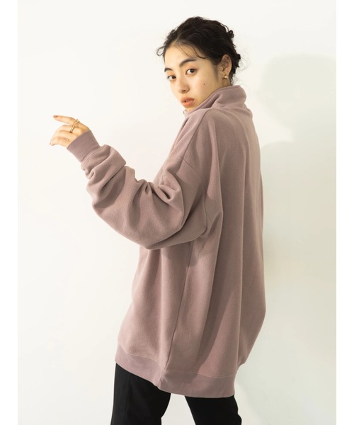 koe（コエ）の「マイクロフリースハーフZIPプルオーバー（Tシャツ/カットソー・レディース・チャコールグレー/ブラック/ブルー/ピンク系その他2・M）」の6枚目の写真