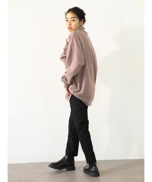 koe（コエ）の「マイクロフリースハーフZIPプルオーバー（Tシャツ/カットソー・レディース・チャコールグレー/ブラック/ブルー/ピンク系その他2・M）」の10枚目の写真