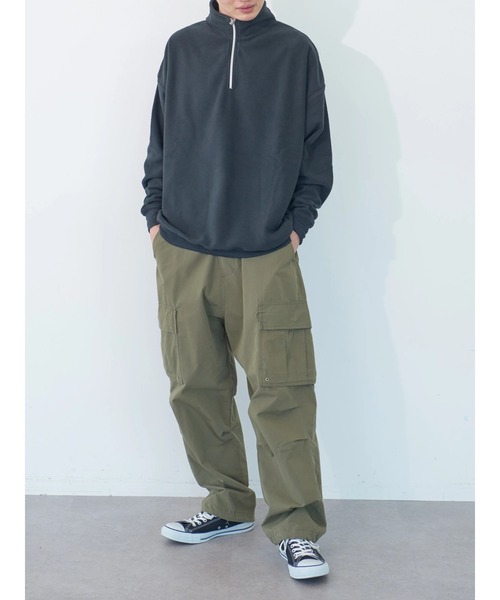 koe（コエ）の「マイクロフリースハーフZIPプルオーバー（Tシャツ/カットソー・レディース・チャコールグレー/ブラック/ブルー/ピンク系その他2・M）」の13枚目の写真