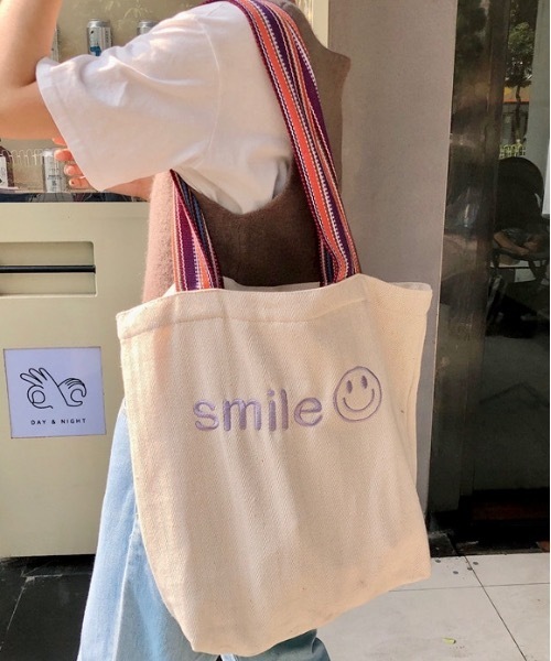 Burner（バーナー）の「【OKUOKU　0909】 スマイルデザイン　トートバッグ　oku-bag-607112475151-1233（トートバッグ・レディース・A・FREE）」の8枚目の写真