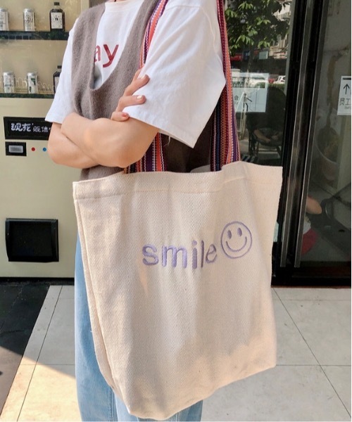 Burner（バーナー）の「【OKUOKU　0909】 スマイルデザイン　トートバッグ　oku-bag-607112475151-1233（トートバッグ・レディース・A・FREE）」の9枚目の写真