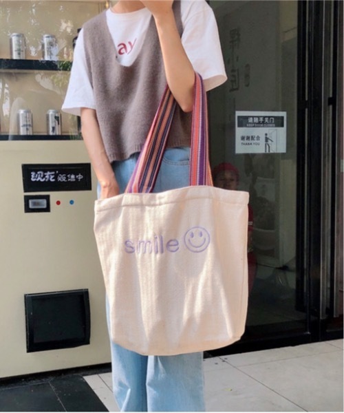 Burner（バーナー）の「【OKUOKU　0909】 スマイルデザイン　トートバッグ　oku-bag-607112475151-1233（トートバッグ・レディース・A・FREE）」の11枚目の写真