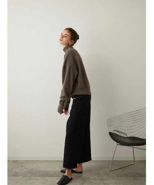 LA PEAU DE GEM（ラポドゥジェム）の「【LA PEAU DE GEM】ヤクニット（ニット/セーター・レディース・グレー/ブラック/モカ・FREE）」の14枚目の写真