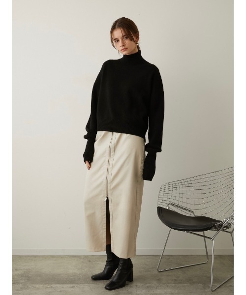 LA PEAU DE GEM（ラポドゥジェム）の「【LA PEAU DE GEM】ヤクニット（ニット/セーター・レディース・グレー/ブラック/モカ・FREE）」の10枚目の写真