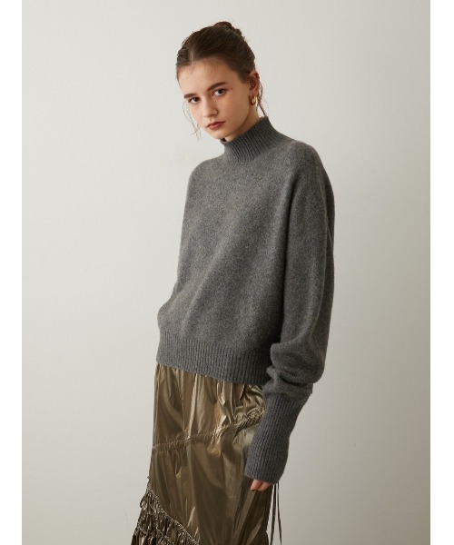 LA PEAU DE GEM（ラポドゥジェム）の「【LA PEAU DE GEM】ヤクニット（ニット/セーター・レディース・グレー/ブラック/モカ・FREE）」の4枚目の写真