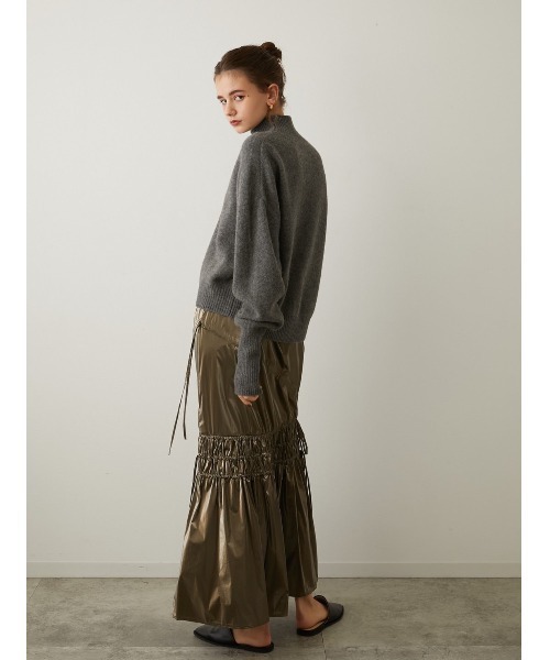 LA PEAU DE GEM（ラポドゥジェム）の「【LA PEAU DE GEM】ヤクニット（ニット/セーター・レディース・グレー/ブラック/モカ・FREE）」の5枚目の写真