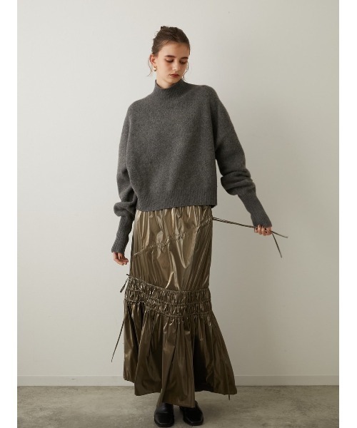 LA PEAU DE GEM（ラポドゥジェム）の「【LA PEAU DE GEM】ヤクニット（ニット/セーター・レディース・グレー/ブラック/モカ・FREE）」の7枚目の写真