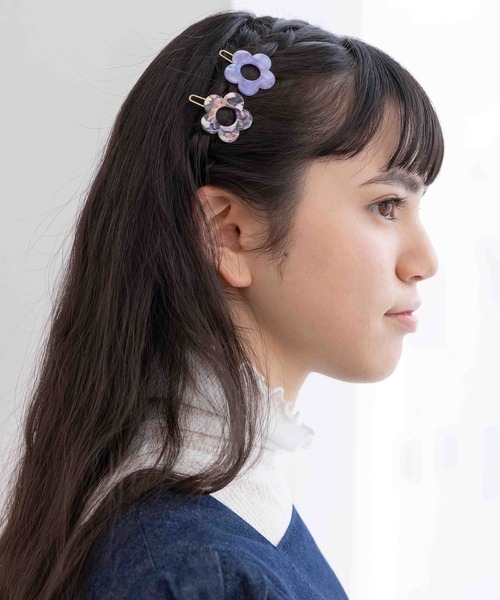 GLOBAL WORK（グローバルワーク）の「フラワーセットピン/AND YUA ANY/180526（ヘアピン・キッズ・ピンク/パープル系その他5・FREE）」の10枚目の写真