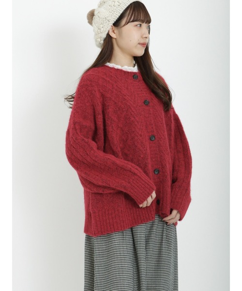 Samansa Mos2（サマンサ モスモス）の「ケーブル柄前後2WAYニット