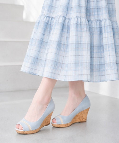 coca(ANDEX shoes product)(コカ)の「オープントゥシースルーウエッジサンダル(パンプス・レディース・ベージュ/ブラック/ブルー・22.5cm/23cm/23.5cm/24cm/24.5cm)」の19枚目の写真