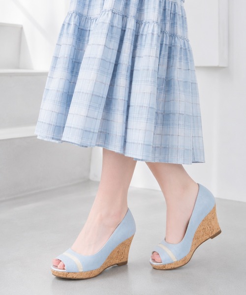 coca(ANDEX shoes product)(コカ)の「オープントゥシースルーウエッジサンダル(パンプス・レディース・ベージュ/ブラック/ブルー・22.5cm/23cm/23.5cm/24cm/24.5cm)」の21枚目の写真