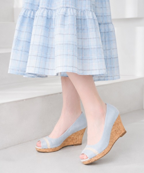coca(ANDEX shoes product)(コカ)の「オープントゥシースルーウエッジサンダル(パンプス・レディース・ベージュ/ブラック/ブルー・22.5cm/23cm/23.5cm/24cm/24.5cm)」の20枚目の写真