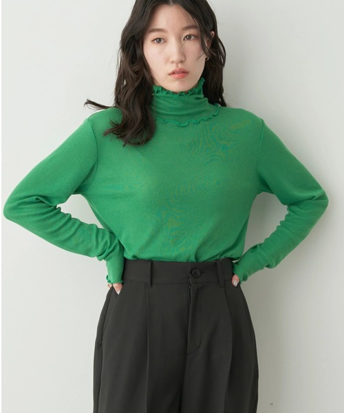 earth music&ecology（アースミュージックアンドエコロジー）の「シアータートルメロープルオーバー（Tシャツ/カットソー・レディース・ブラック/オフホワイト/オレンジ/ブルー/グリーン・S/M）」の4枚目の写真