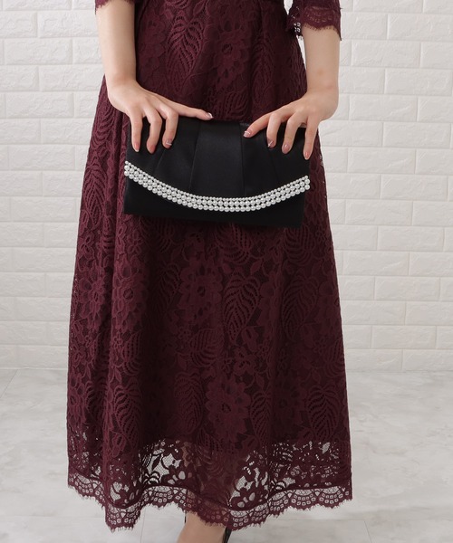 Lace Ladies(レースレディース)の「パールフレームサテンプリーツクラッチバッグ(クラッチバッグ・レディース・ブラック/ベージュ・FREE)」の15枚目の写真