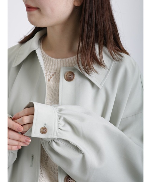 Samansa Mos2 blue（サマンサモスモスブルー）の「ステンカラーコート（ステンカラーコート・レディース・ベージュ/ミント/キナリ・ﾌﾘ-）」の20枚目の写真