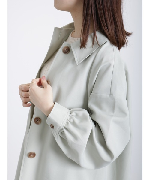 Samansa Mos2 blue（サマンサモスモスブルー）の「ステンカラーコート（ステンカラーコート・レディース・ベージュ/ミント/キナリ・ﾌﾘ-）」の10枚目の写真