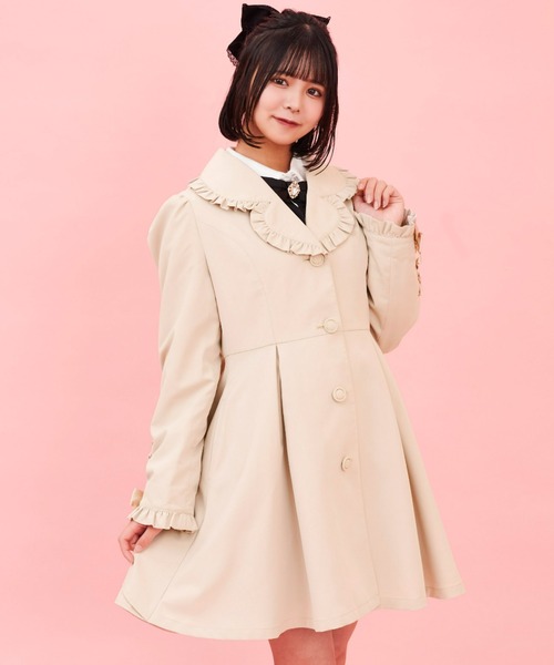 フリル襟クリーム色コート Secret Honey（シークレットハニー）の「バッスルスプリングコート