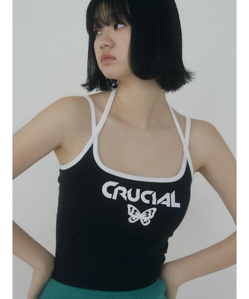 EMODA(エモダ)の「リンガーWストラップキャミ(キャミソール・レディース・ホワイト/ブラック/グレー/ブルー・FREE)」の2枚目の写真