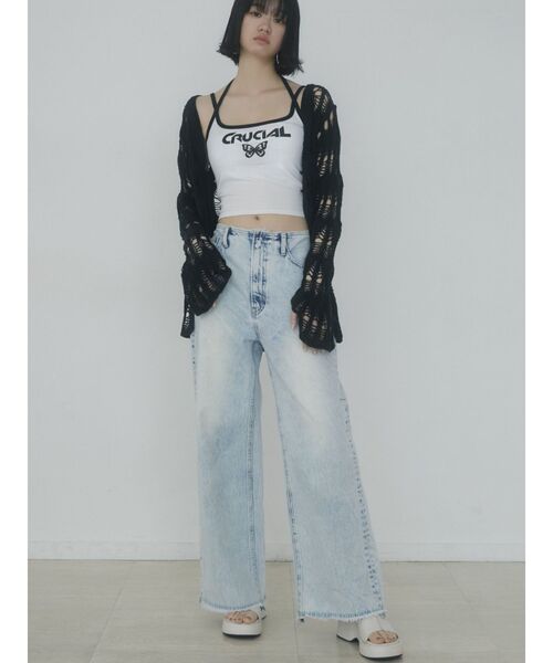 EMODA(エモダ)の「リンガーWストラップキャミ(キャミソール・レディース・ホワイト/ブラック/グレー/ブルー・FREE)」の5枚目の写真