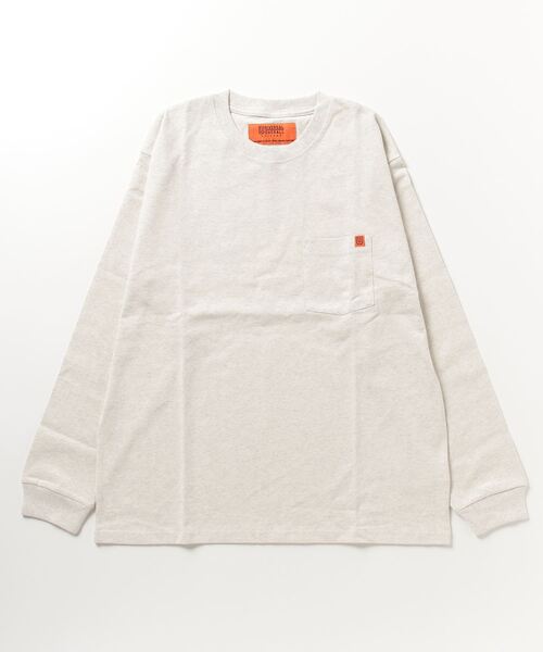 UNIVERSAL OVERALL(ユニバーサルオーバーオール)の「UNIVERSAL OVERALL POCKET L/S U2233210(Tシャツ/カットソー・メンズ・ホワイト/グリーン/オートミール・M/L)」の12枚目の写真