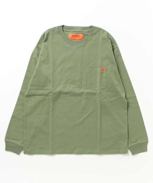 UNIVERSAL OVERALL(ユニバーサルオーバーオール)の「UNIVERSAL OVERALL POCKET L/S U2233210(Tシャツ/カットソー・メンズ・ホワイト/グリーン/オートミール・M/L)」の13枚目の写真