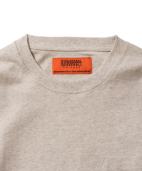 UNIVERSAL OVERALL(ユニバーサルオーバーオール)の「UNIVERSAL OVERALL POCKET L/S U2233210(Tシャツ/カットソー・メンズ・ホワイト/グリーン/オートミール・M/L)」の7枚目の写真