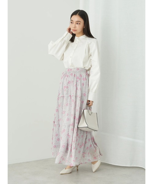 earth music&ecology（アースミュージックアンドエコロジー）の「フラワーティアードスカート（スカート・レディース・グリーン系その他3/ライトグレー/ライトブルー・FREE）」の18枚目の写真