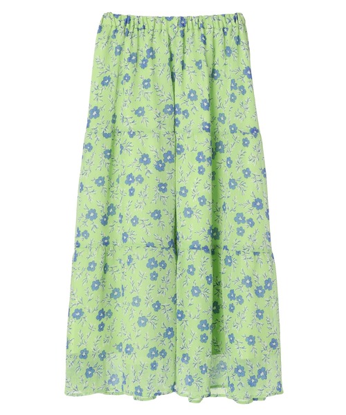 earth music&ecology（アースミュージックアンドエコロジー）の「フラワーティアードスカート（スカート・レディース・グリーン系その他3/ライトグレー/ライトブルー・FREE）」の6枚目の写真