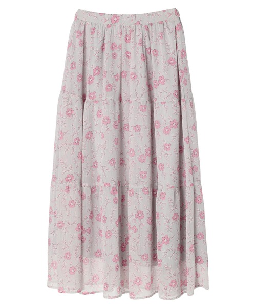 earth music&ecology（アースミュージックアンドエコロジー）の「フラワーティアードスカート（スカート・レディース・グリーン系その他3/ライトグレー/ライトブルー・FREE）」の12枚目の写真