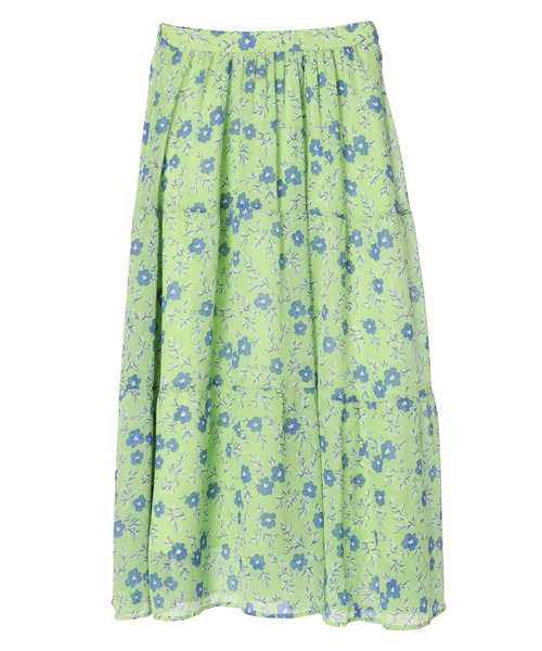 earth music&ecology（アースミュージックアンドエコロジー）の「フラワーティアードスカート（スカート・レディース・グリーン系その他3/ライトグレー/ライトブルー・FREE）」の13枚目の写真