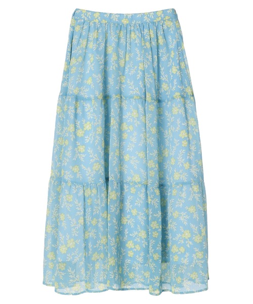 earth music&ecology（アースミュージックアンドエコロジー）の「フラワーティアードスカート（スカート・レディース・グリーン系その他3/ライトグレー/ライトブルー・FREE）」の14枚目の写真