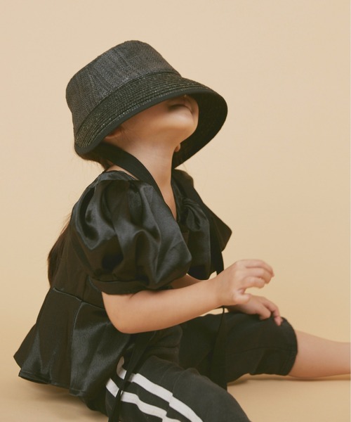 Casselini（キャセリーニ）の「Casselini(キャセリーニ)kidsボンネットハット（ハット・キッズ・グリーン/ピンク/ブラック・FREE）」の13枚目の写真