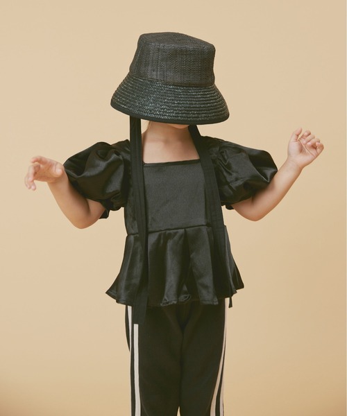 Casselini（キャセリーニ）の「Casselini(キャセリーニ)kidsボンネットハット（ハット・キッズ・グリーン/ピンク/ブラック・FREE）」の14枚目の写真