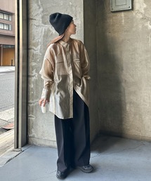 select MOCA by son（セレクトモカバイソン）の「【お気に入り58,000突破！！】シアーオーバーサイズシャツ（シャツ/ブラウス）」