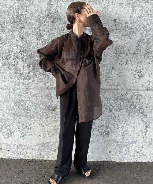 enof BLACK シアーシャツ サイズ1 ENOF（イナフ）の「SHEER SHIRT（シャツ/ブラウス）」 - WEAR