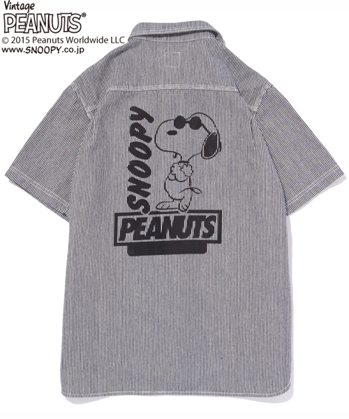 【希少 コラボ 】XLARGE×PEANUTS スヌーピー ヒッコリーシャツ L XLARGE（エクストララージ）の「XLARGE×SNOOPY S/S HICKORY WORK