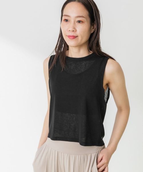 URBAN RESEARCH Sonny Label（アーバンリサーチサニーレーベル）の「SLAB Short Tank-top（タンクトップ・レディース・ブラック/オフホワイト・FREE）」の6枚目の写真