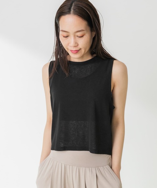 URBAN RESEARCH Sonny Label（アーバンリサーチサニーレーベル）の「SLAB Short Tank-top（タンクトップ・レディース・ブラック/オフホワイト・FREE）」の7枚目の写真
