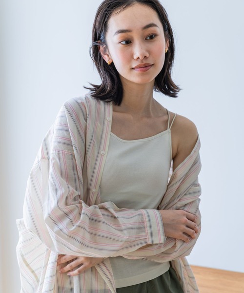 niko and...（ニコアンド）の「ルームドライ/クロップカップキャミソール（キャミソール・レディース・ライトグリーン/ブルー/アイボリー/ブラック・LARGE/MEDIUM）」の3枚目の写真