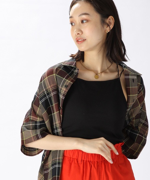 niko and...（ニコアンド）の「ルームドライ/クロップカップキャミソール（キャミソール・レディース・ライトグリーン/ブルー/アイボリー/ブラック・LARGE/MEDIUM）」の2枚目の写真