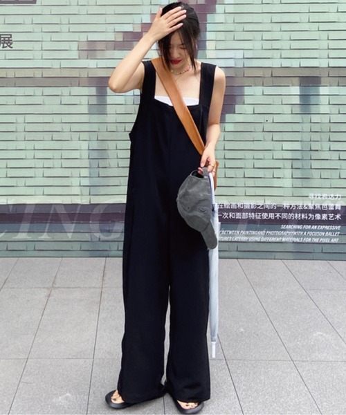 meJane（ミージェーン）の「サロペットワイドパンツ（サロペット/オーバーオール・レディース・ブラック・S/M/L）」の14枚目の写真