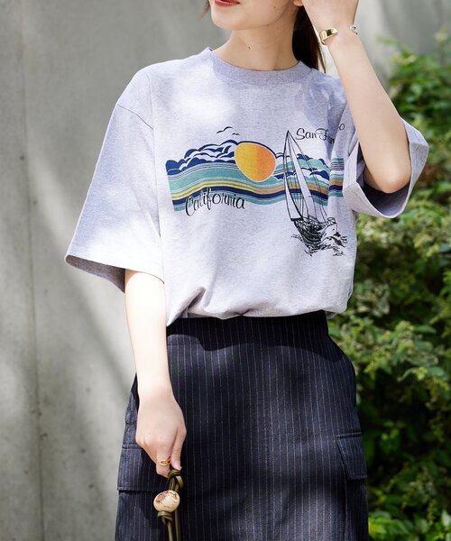 JOURNAL STANDARD(ジャーナルスタンダード)の「【HANDTEX/ハンドテックス】ロゴプリントTシャツ(Tシャツ/カットソー・レディース・グレー/チャコールグレー/ホワイト/ブラック/ホワイト系その他・FREE)」の5枚目の写真