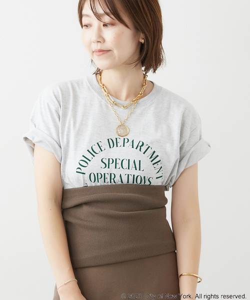 plage（プラージュ）の「NYC circle logo Tシャツ（Tシャツ/カットソー・レディース・グレー/ホワイト・FREE）」の7枚目の写真