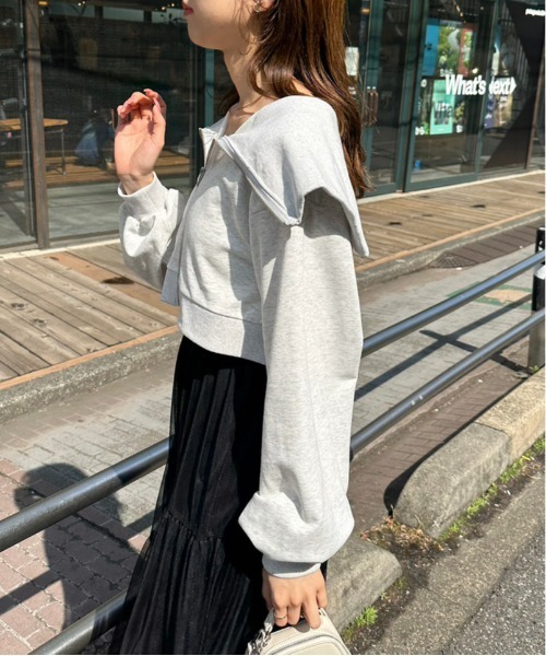 OLIVE des OLIVE(オリーブデオリーブ)の「セーラーカラージップアップスウェット(パーカー・レディース・オフホワイト/オートミール/ホワイト系その他・FREE)」の13枚目の写真