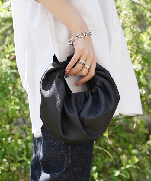 HELOYSE（エロイーズ）の「HELOYSE/エロイーズ CROISSANT SHANTUNG NEO MINI ミニバッグ ホーボーバッグ ハンドバッグ（ハンドバッグ・レディース・ブラック/ターコイズブルー・FREE）」の12枚目の写真