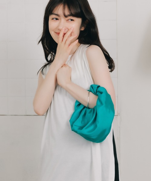 HELOYSE（エロイーズ）の「HELOYSE/エロイーズ CROISSANT SHANTUNG NEO MINI ミニバッグ ホーボーバッグ ハンドバッグ（ハンドバッグ・レディース・ブラック/ターコイズブルー・FREE）」の17枚目の写真